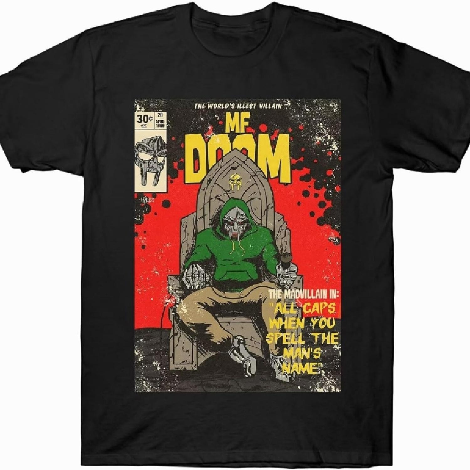 

MF Doom Shirt Poster Tshirt Men Women Kids Soft Short Sleeve t Shirt Black XXXXXL чёрный