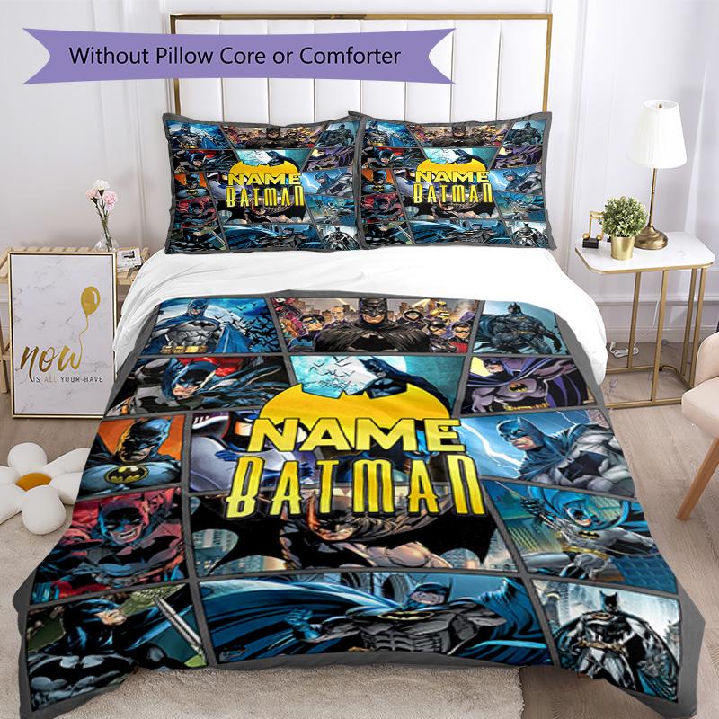 Warnermedia (4) Customize Your Name Bedding Set Breathable Duvet Cover with Pillowcases Home Decoration Birthday Gift