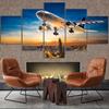 5 Pieces Airplane Posters Canvas Painting Wall Art Pictures for Living Room Modern Home Decor Landscape Sunset Sky Cuadros