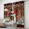 Christmas Carnival Christmas Tree Snowman Curtain Hat Gift Red Living Room Kids Bedroom Window Decor Curtain 2 Panel