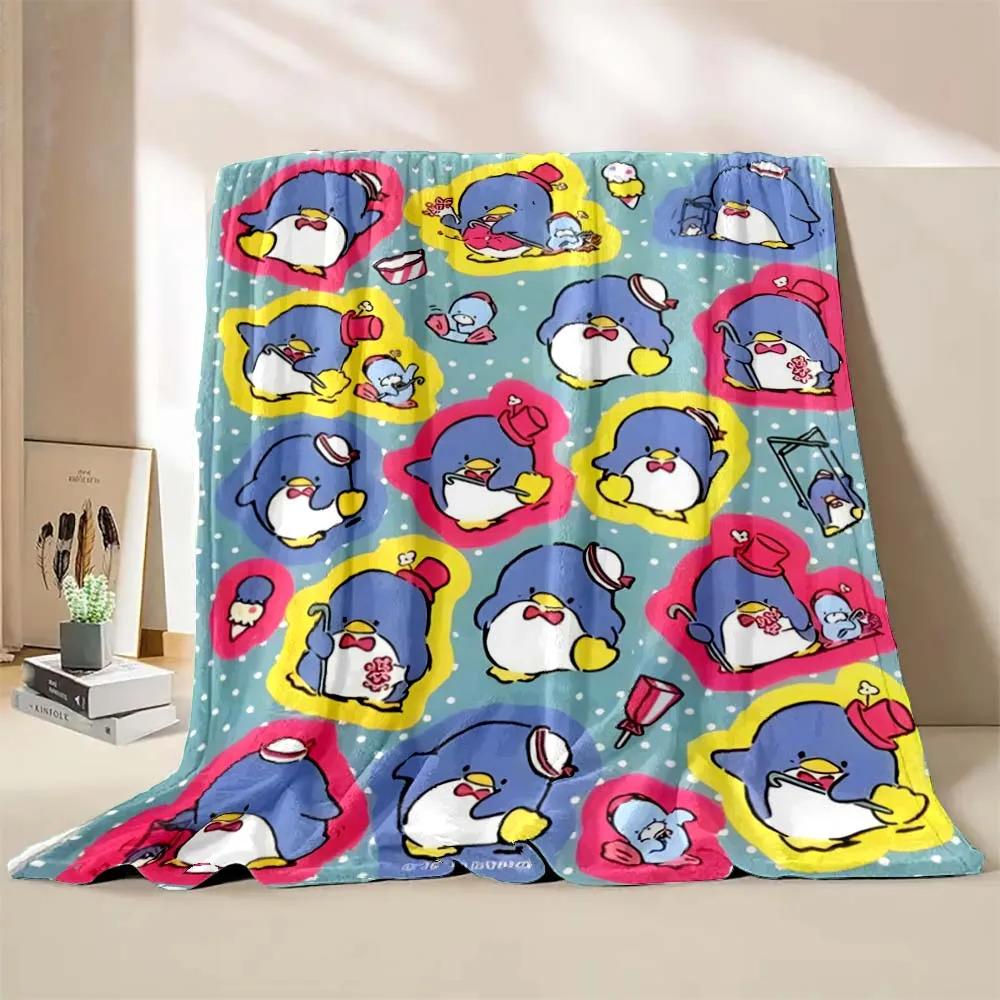 Cartoon Penguin Tuxedo Sam Blanket Soft Fluffy Children Adults Plush Summer Quilt Girl Bedspread Throw Blanket for Sofa Bed