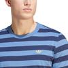 Adidas Originals Striped Crew Neck Loose Short Sleeve T-Shirt Men Tops Dodger-Blue IR7588