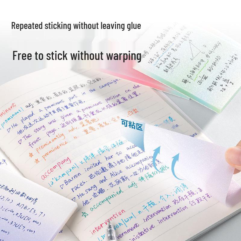 Deli BT405/BT406 Gradient Writable Sticky Notes, 50 Sheets, Film-Type, for Students and Offices, Pepsi Theme