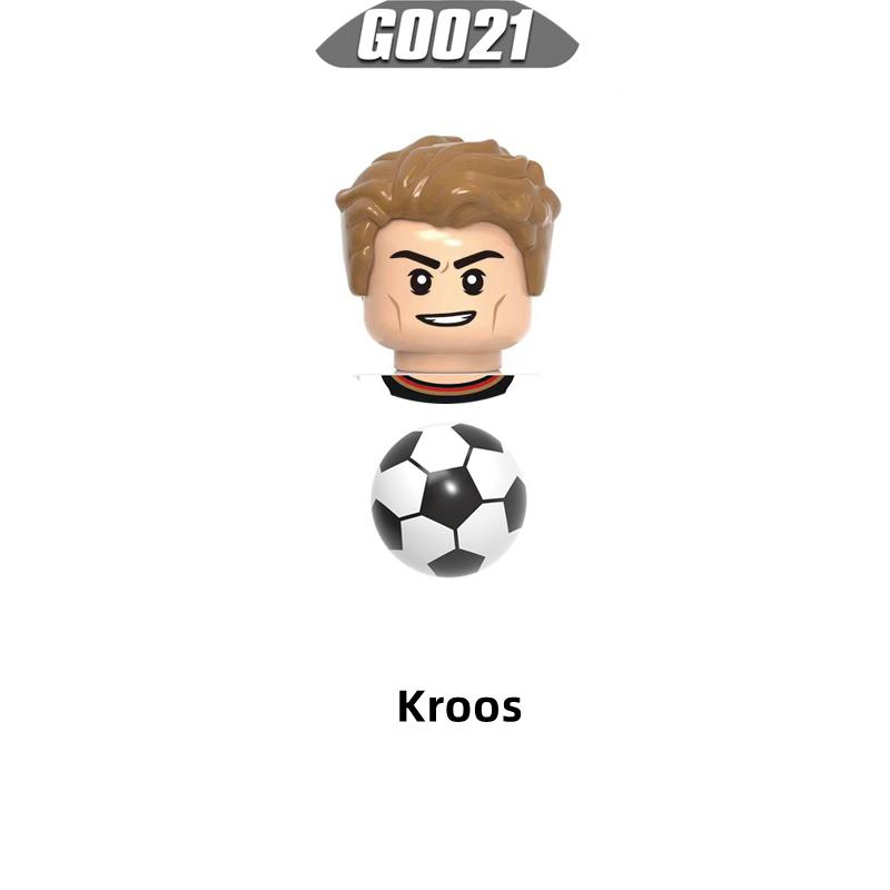 Fußballfeld Bausteine DIY Tischfußballbrett Bausteine Lernspielzeug Geschenk für Kinder Berühmte Fußballstars