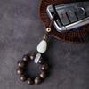 Vietnam Nha Trang agarwood semi-submersible car keychain pendant, natural Hetian jade Pixiu car interior decoration accessory