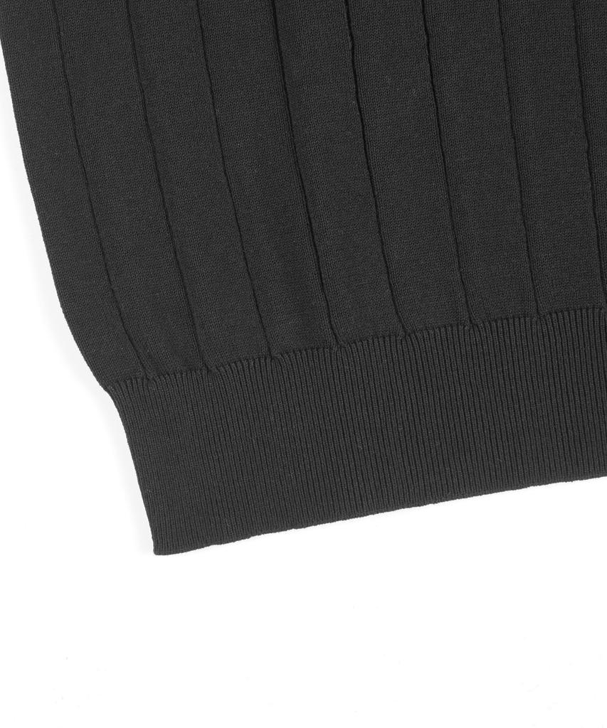 BIRBANTE Arte Washable Contrast Collar Knit - Black