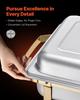 8 Qt 4 Pack Rectangle Chafing Dish Buffet Set Full-Size & Half-Size Pans