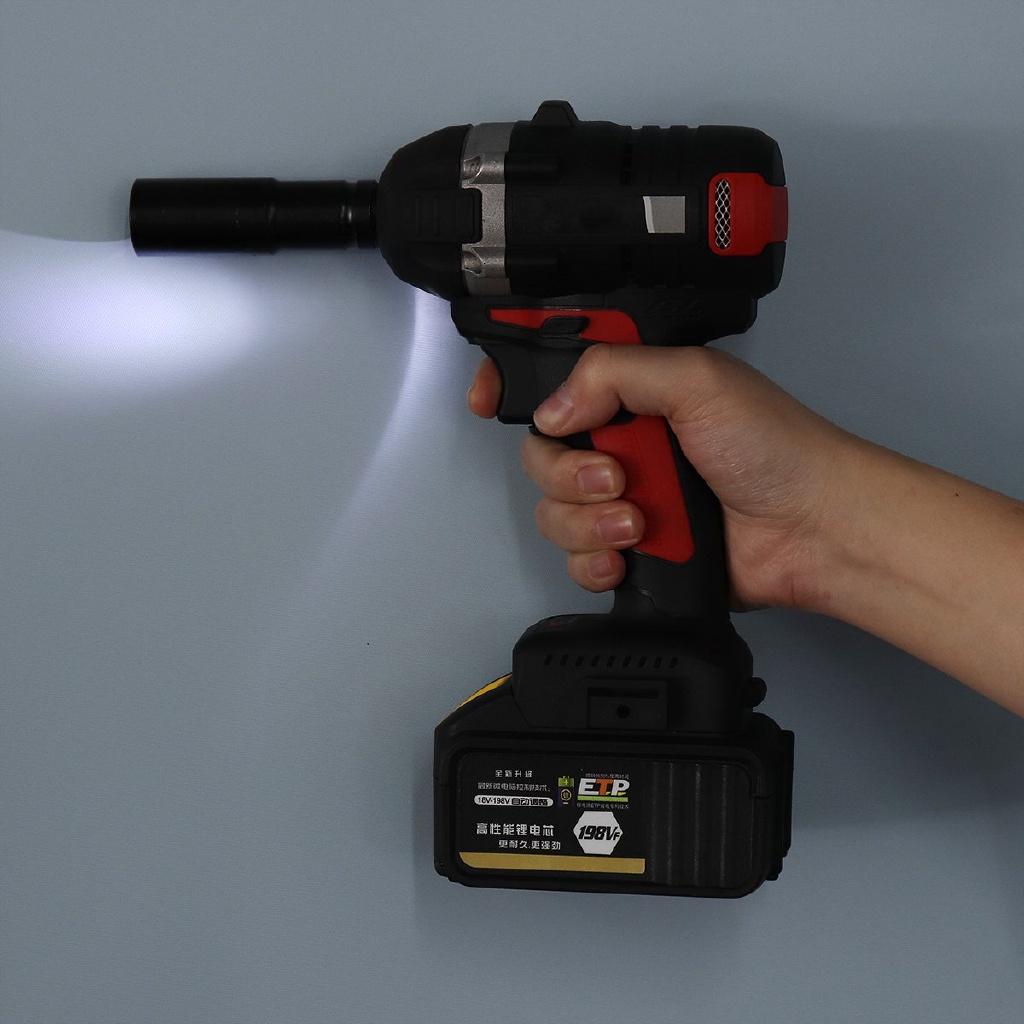 198VF 320NM-520N.M Brushless Motor Rattle Set Li-ion Battery Cordless Electric Impact Wrench 250*110*75mm