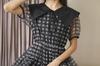 Weileenice Black Size Short Sleeve Checkered Elementary School Entrance Memorial Formal Korean Short Summer Children's Dress, 140, Pattern, Girls'