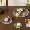 VAKADA Irregular Glacier Glass Dessert & Snack Plates Set