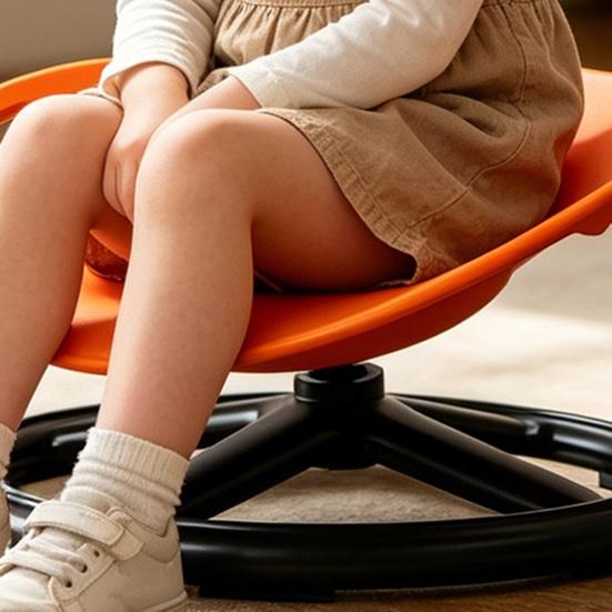 Sensory Spinning Chair for Kids, Body Coordination Balance Training Swivel Chair, Rotatable Seat with Metal Base, Sit And Spin Sensory Toy for
