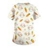 Damen V-Ausschnitt Kurzarm Arbeitshemd mit Taschen Tierprint Oberteil Medizinische Scrub Uniform für Gesundheitsberufe Bequeme Passform