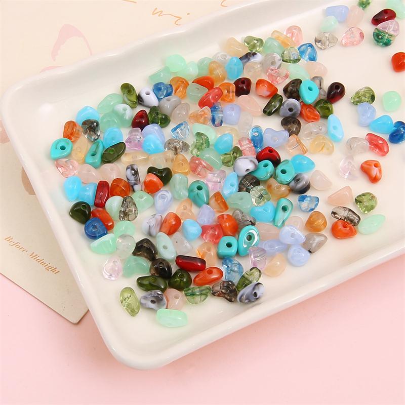10g Irregular Halo Stained Small Gravel Beads  Acrylic Loose Spacer Beads For DIY Handmade Bracelet Necklace Keychain Jewelry Making Accessories
