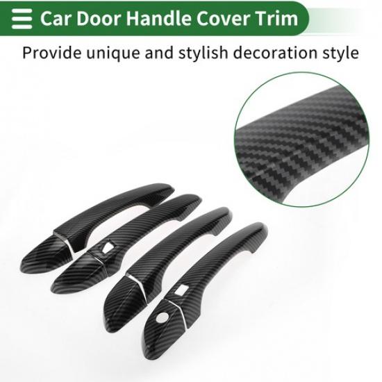 Car Door Handle Cover Trim for Hyundai Tucson 2016- Carbon Fiber Black