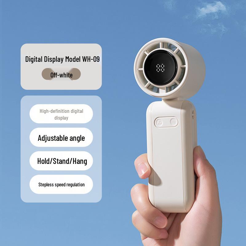 Stepless 100-speed USB Rechargeable Mini Foldable Handheld Turbine Ice Pack Fan 56*54*162MM