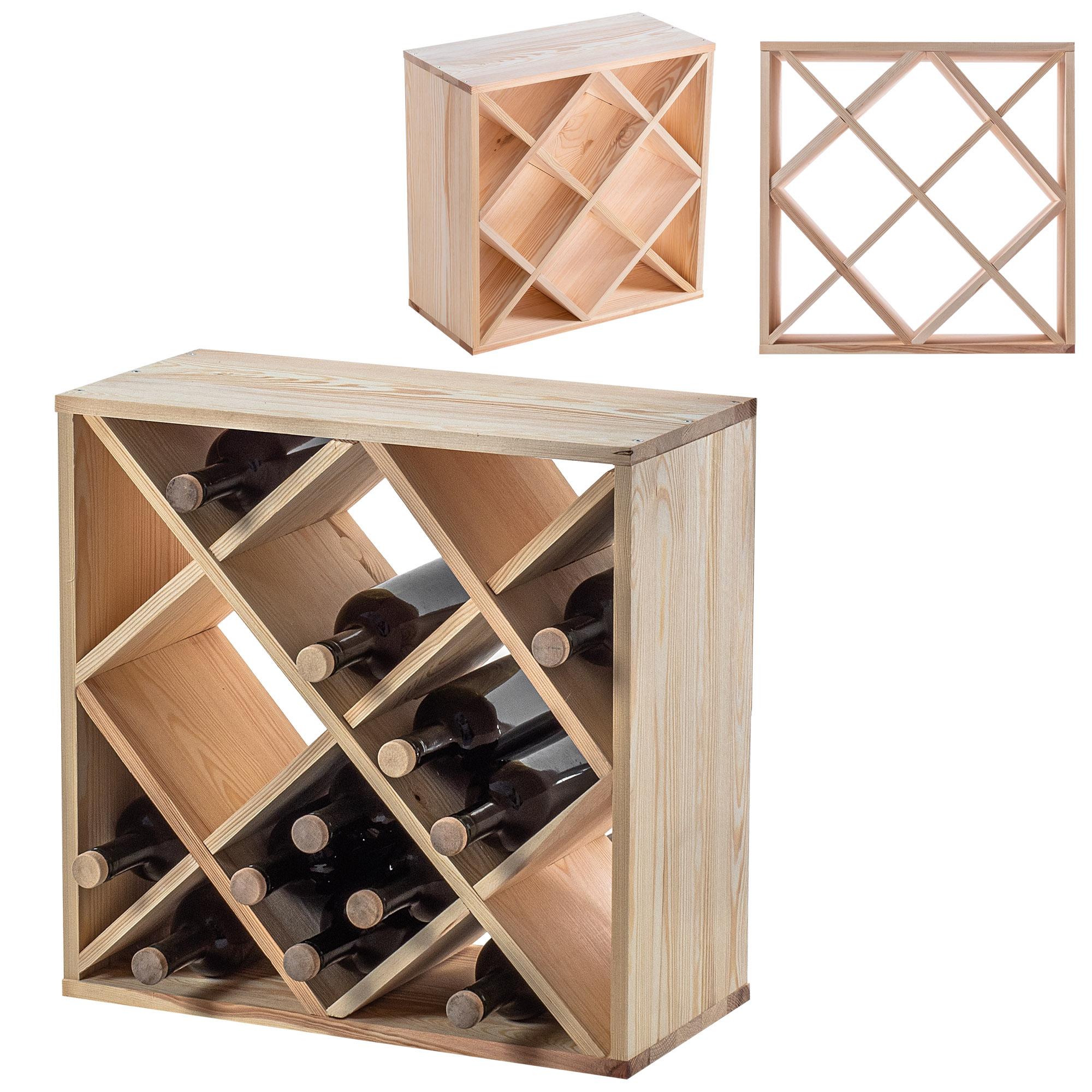 KADAX Scaffale Porta Vino Griglia Legno colore marrone scuro
