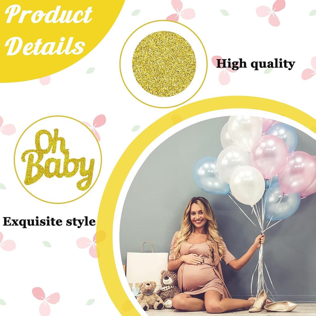 160 Pieces Baby Shower Gold Confetti Glitter Gold Party Table Decorations Crown Circle Dots Confetti Baby for Trottie Shower Parties
