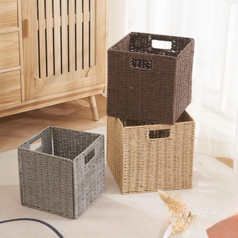 Faltbarer Aufbewahrungskorb im Rattan-Stil: Vielseitiger Wäsche-, Spielzeug- und Snack-Organizer