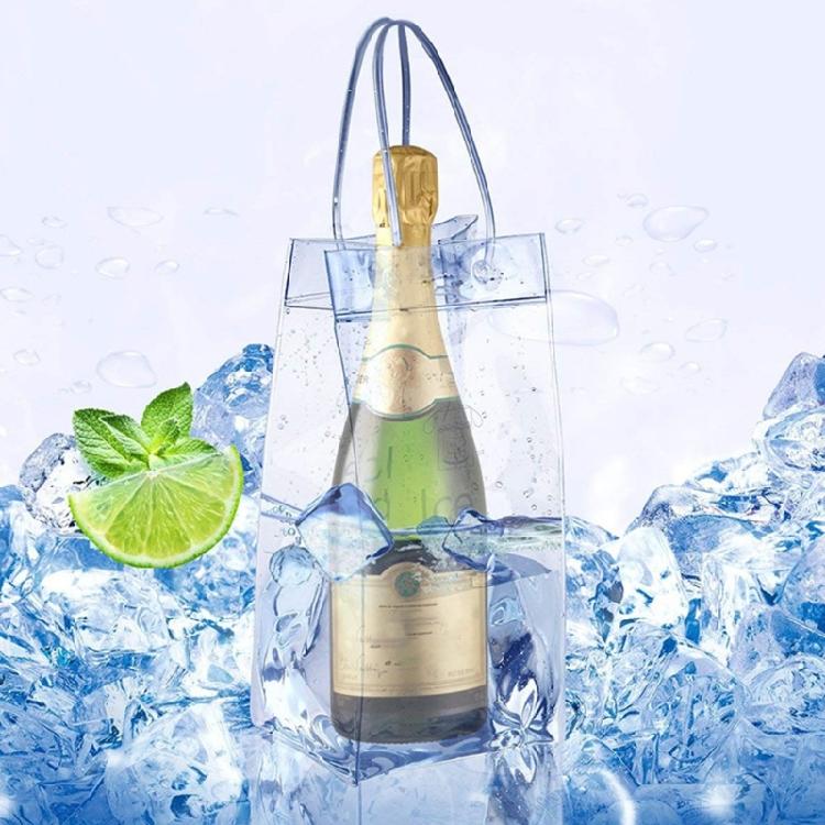 3PCs Portable Clear PVC Coolers Sleeves for Bottles Waterproof Ice Wine Bag with Handle Perfect for Travel and Gifting