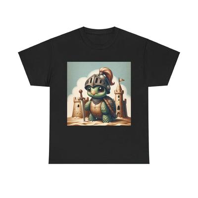 Unisex T-Shirt für Erwachsene Schildkrötenritter Vintage-Stil Illustration