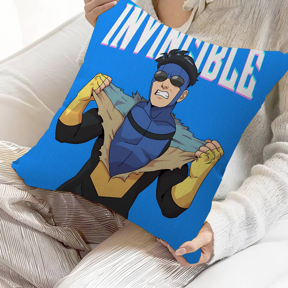 Animation I-Invincible Cushion Cover Car Throw Pillow Case For Sofa Car Christmas Gift 40X40Cm 45X45Cm