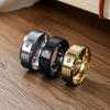 Shein Titanium Steel Men's Ring with Inlaid Diamond - European and American-Style Fashion Jewelry