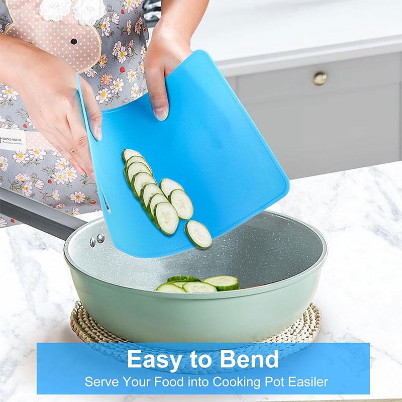 4/6 Pieces Flexible Cutting Board for for Meat Fish Vegetables BPA Free Plastic Cutting Board Mat Set Dishwasher Safe