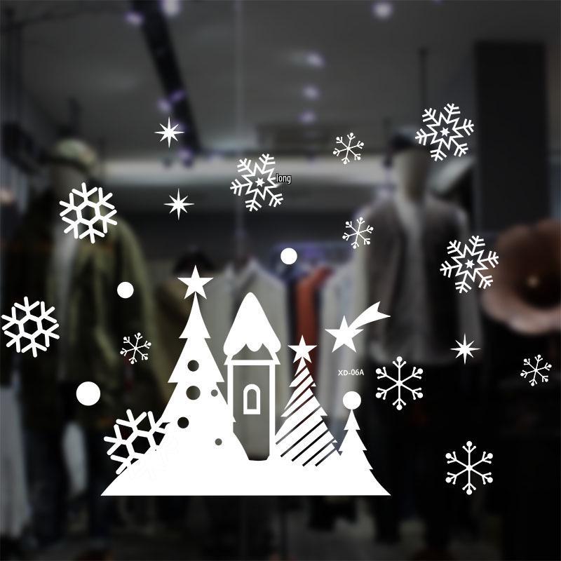 72x54CM White Christmas Static Cling Window Decal