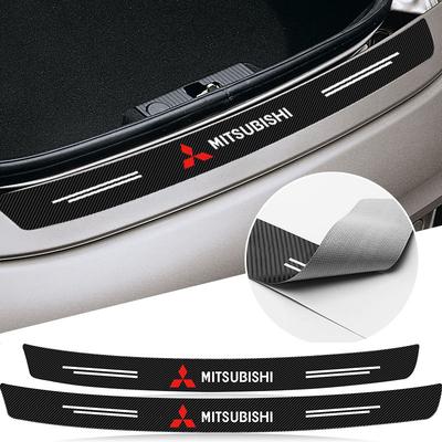 Carbon Fiber Car Rear Bumper Trunk Guard Protected Sticker For Lancer Ralliart 10 3 9 EX Outlander 3 ASX L200 Accessories