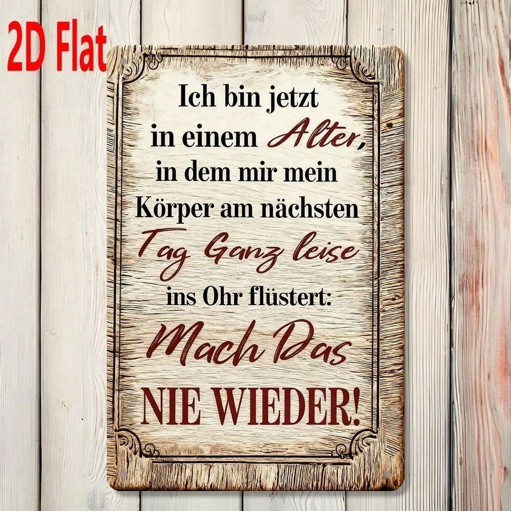 Metal Wall Art Poster Inspirational German Quote Decor
