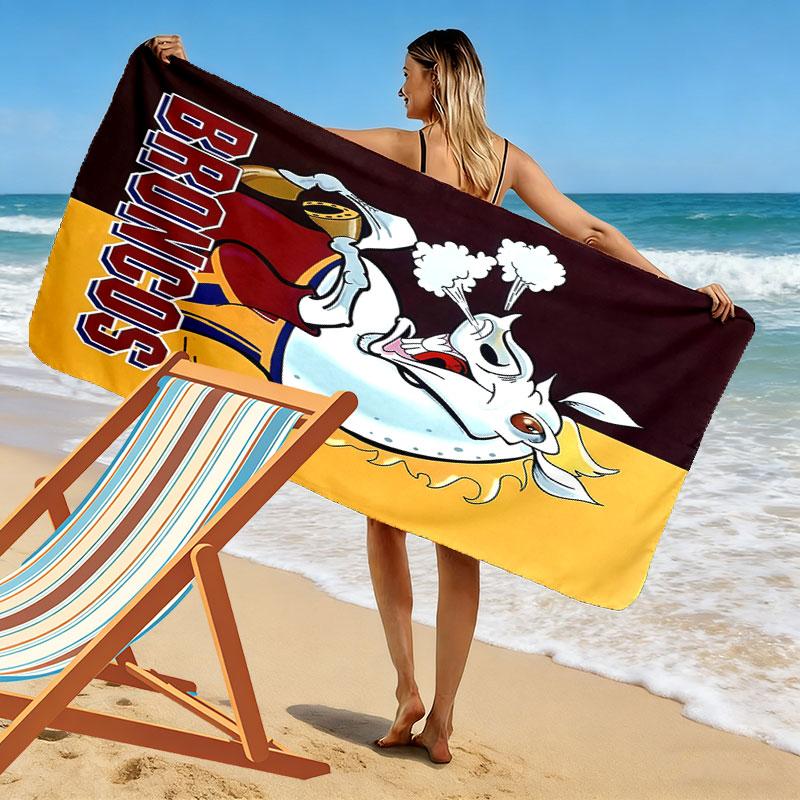 Brisbane Bold Print Beach Towel, Large Soft Quick Dry Towel for Beach Camping Swimming