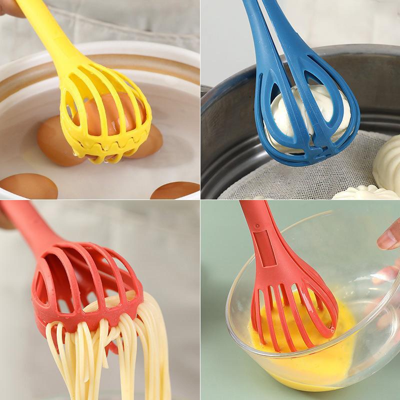 Manual Egg Beater And Whisk - Egg Mixer, Hard Boiled Egg Turner, Food Tongs, And Cream Whipper For Baking And Cooking