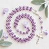 Long Chain Rosary Necklace 8mm Beads Crucifix Pendant Chain Cross Pendant Necklace  Lady Jewelry