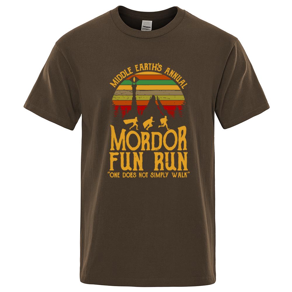 

Middle Earth S Annual Mordor Fun Run Print T Shirt Men Fashion Tshirts Summer Cotton Tops Cotton Loose Street Hip Hop T-Shirts S