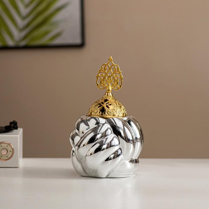 Arabic Ceramic Incenses Burners with Lid Set for Meditations and Home Fragrances Diffuser Eid Ramadans Bakhoors Burners