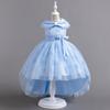 Girls' formal dresses with trains, puff-skirted princess dresses, high-end dresses, and stage performance gowns