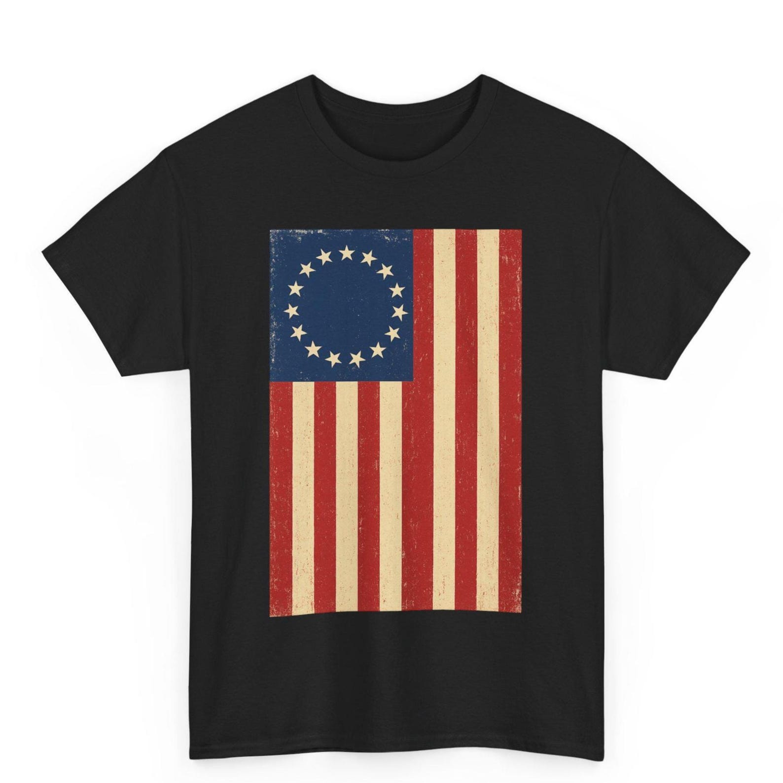 Betsy Ross Flag T-Shirt: Retro Comic American Heritage Tee S