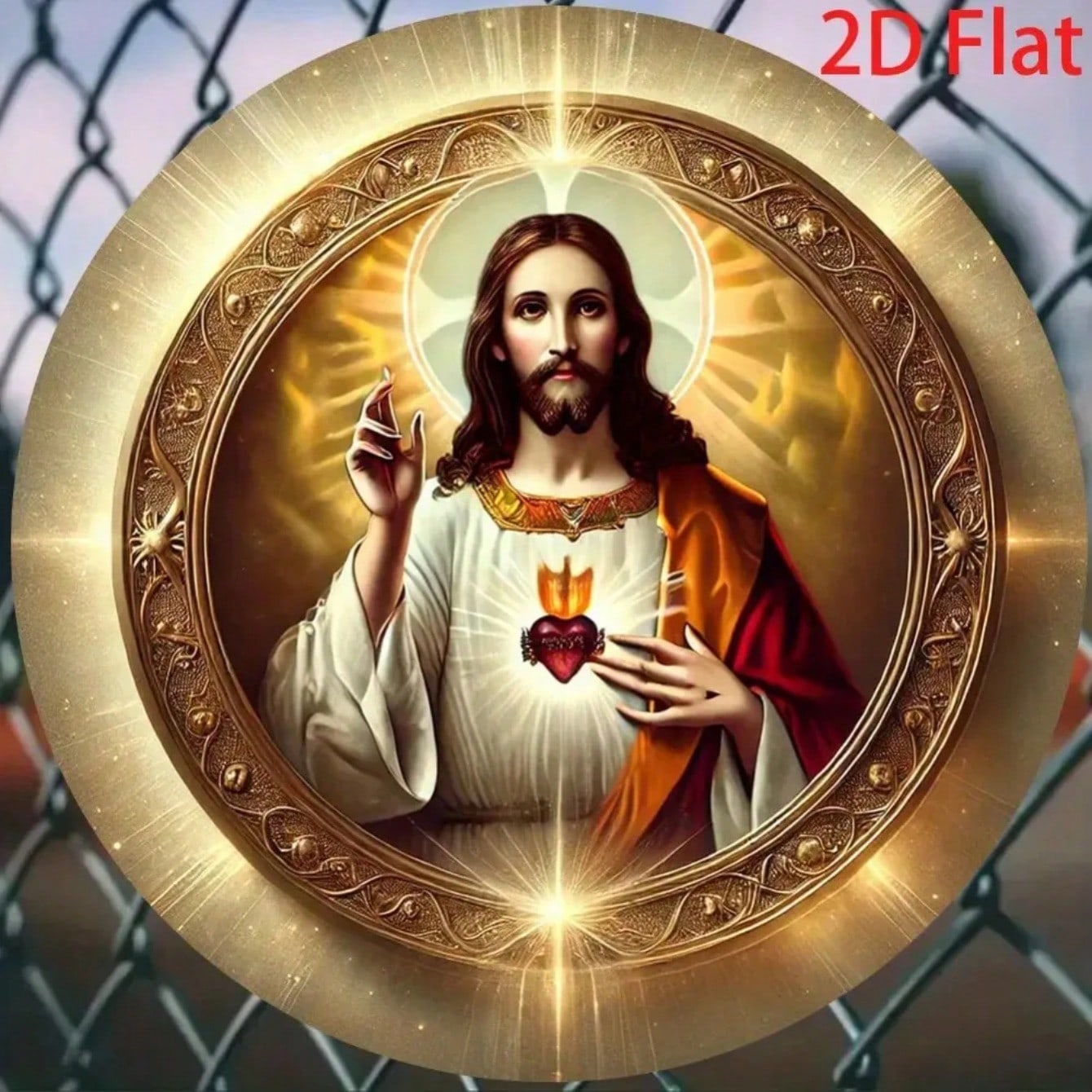 Fade Resistant Jesus Christ Religious Wall Art Canvas Paintings Sacred Heart Crown Thorns Christian Home Decor Church Gift 20x20 разноцветный