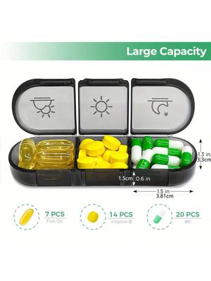 Large Weekly Pill Case Organizer 3 Times a Day, Portable Light Proof Canvas Bag Pill Box Hold Vitamins, Medications, Fish Oils