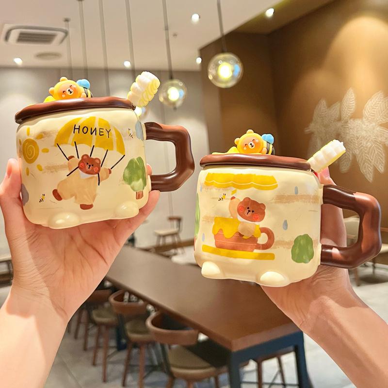 Creative Cute Little Bear Ceramic Mug for Birthday Gift for Sisters and Girlfriends