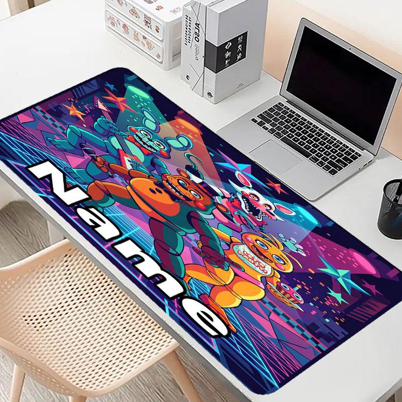 Personalizovaná podložka pod myš s motivem Five Nights at Freddy's a vlastním jménem, Podložka na stůl pro notebook PC, Dekorativní podložka na stůl pro domácnost, Podložka pod klávesnici, Dárek