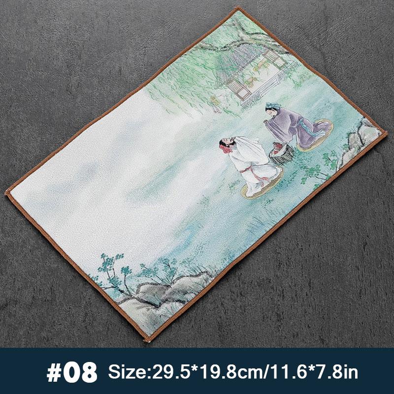 Chinese Style Absorbent Tea Towel Tea Ceremony Accessories Tablecloth Rag Classical Simple Style Tea Mat Ceremony Decoration Mat