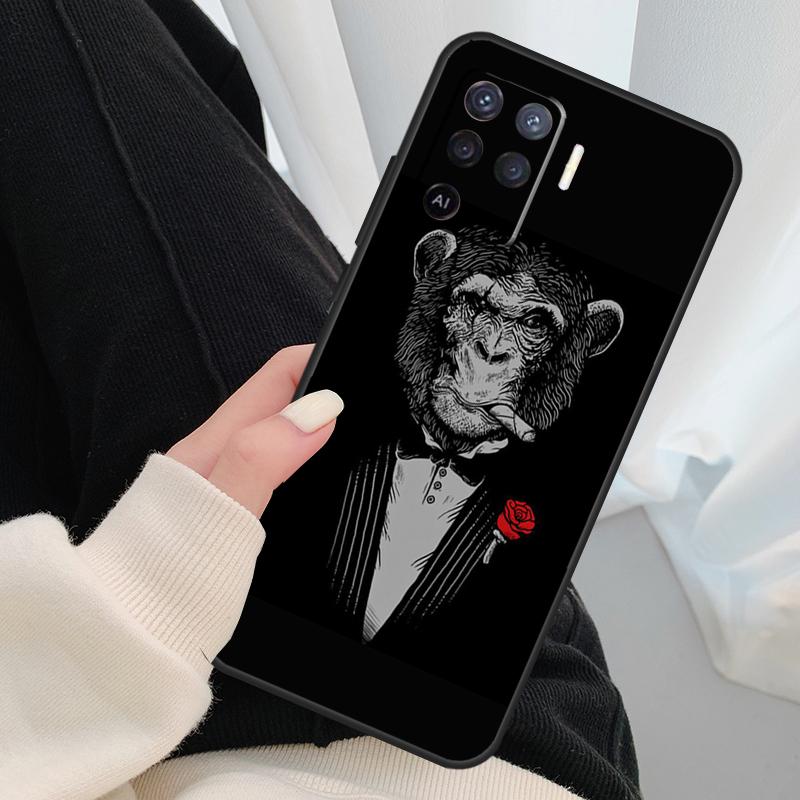 Cartoon Monkey Case For Oppo A18 A38 A58 A78 A98 A80 A60 A40 A96 A76 A16 A94 A74 A54 A15 A17 A57 A77 A5 Pro