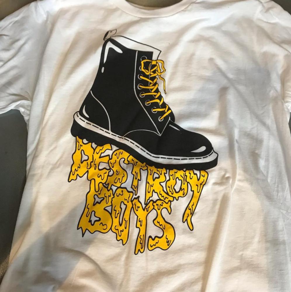 DESTROY BOYS Тур Ботинки Подарок для Фаната Все Размеры S - 5XL Футболка QA818 Унисекс Футболка XXXXL