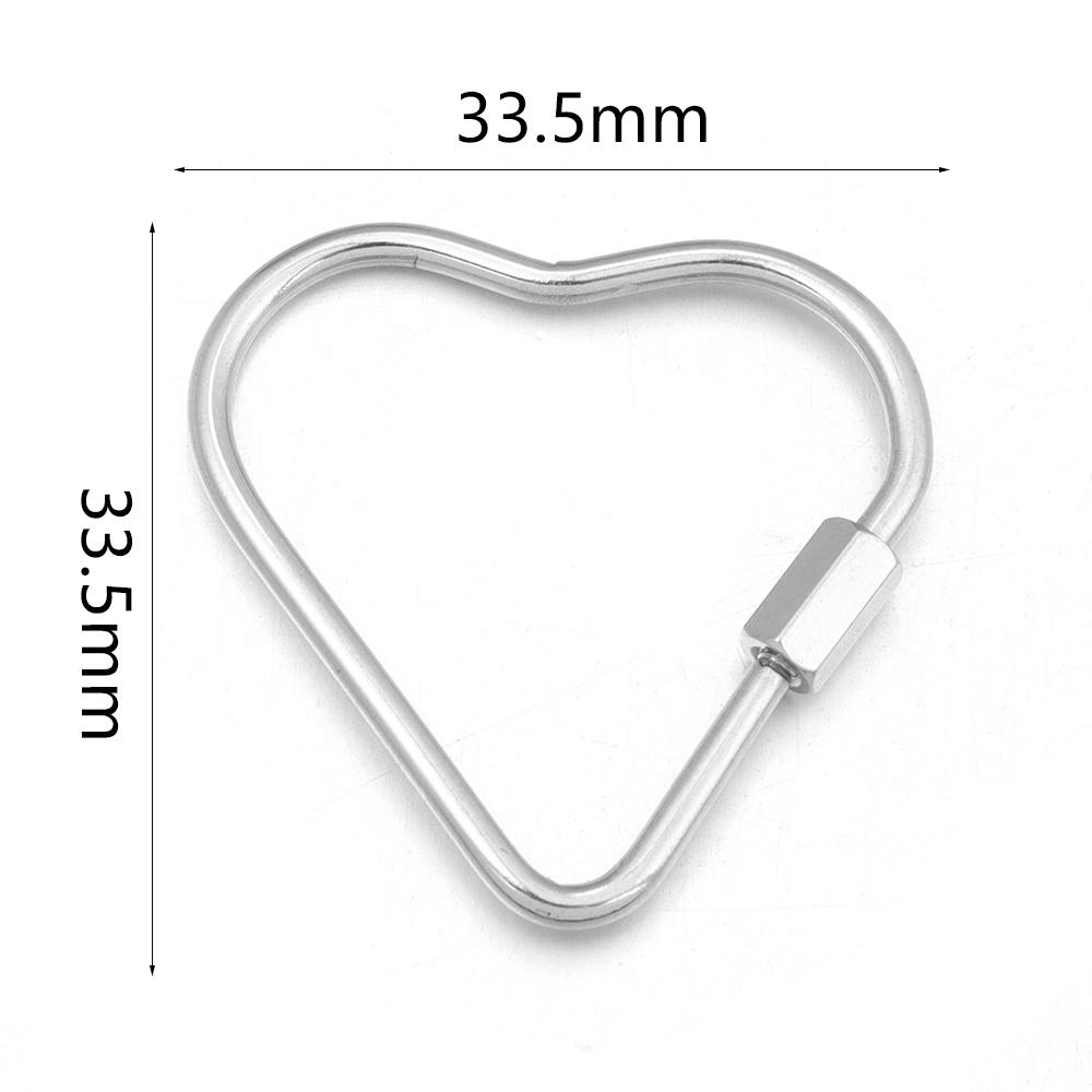2pcs/lot Stainless Steel Screw Clasps Oval Heart Shape Carabiner Lock Clasp For Jewelry Connector Fastener DIY Keychain Supplies