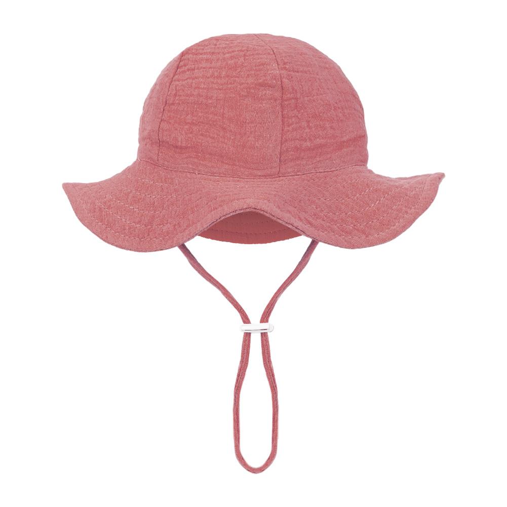 Floral Print Baby Bucket Hats Adjustable Solid Caps for Infant Boys Girls Sunscreen Outdoor Beanies Beach Fishing Headwraps