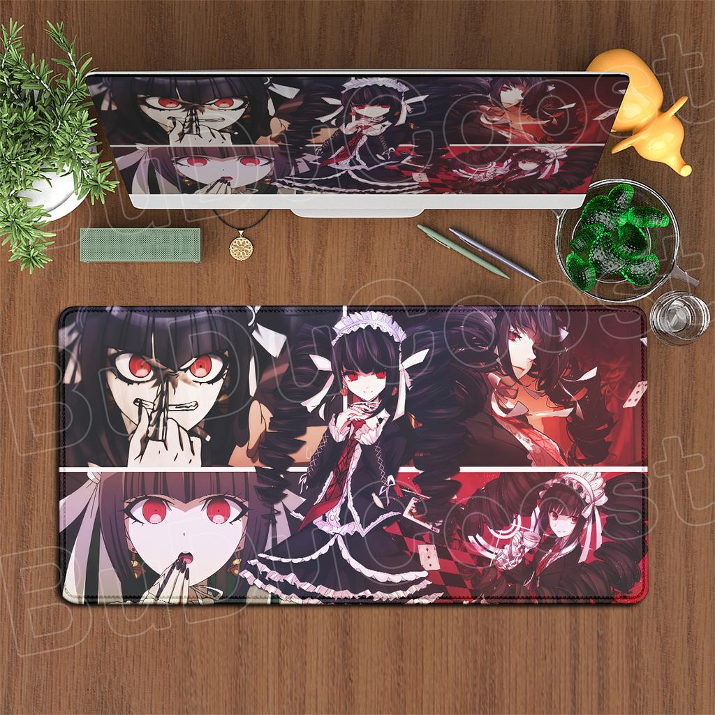 900x400mm Computer Keyboard Desk Mats Hot Anime Danganronpa Speed Mouse Pad Non-slip Gaming Laptop Carpet PC Rubber Accessories