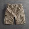 Men's American Retro Workwear Five-Point Shorts: Summer Comfort, Loose Fit, Multi-Pocket, Mid-Length