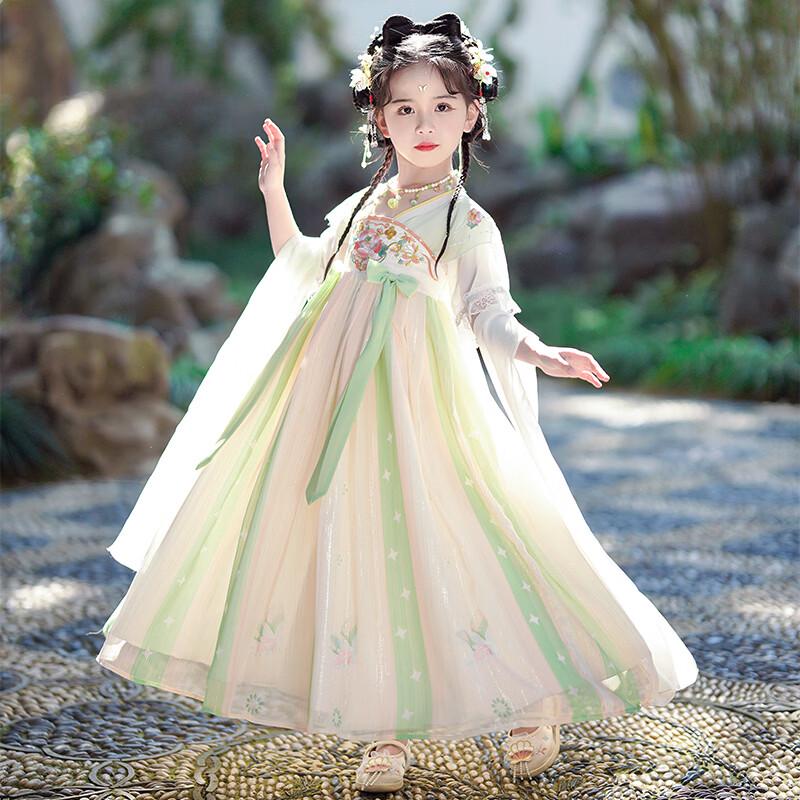 Girls' Hanfu Summer Embroidered Dress