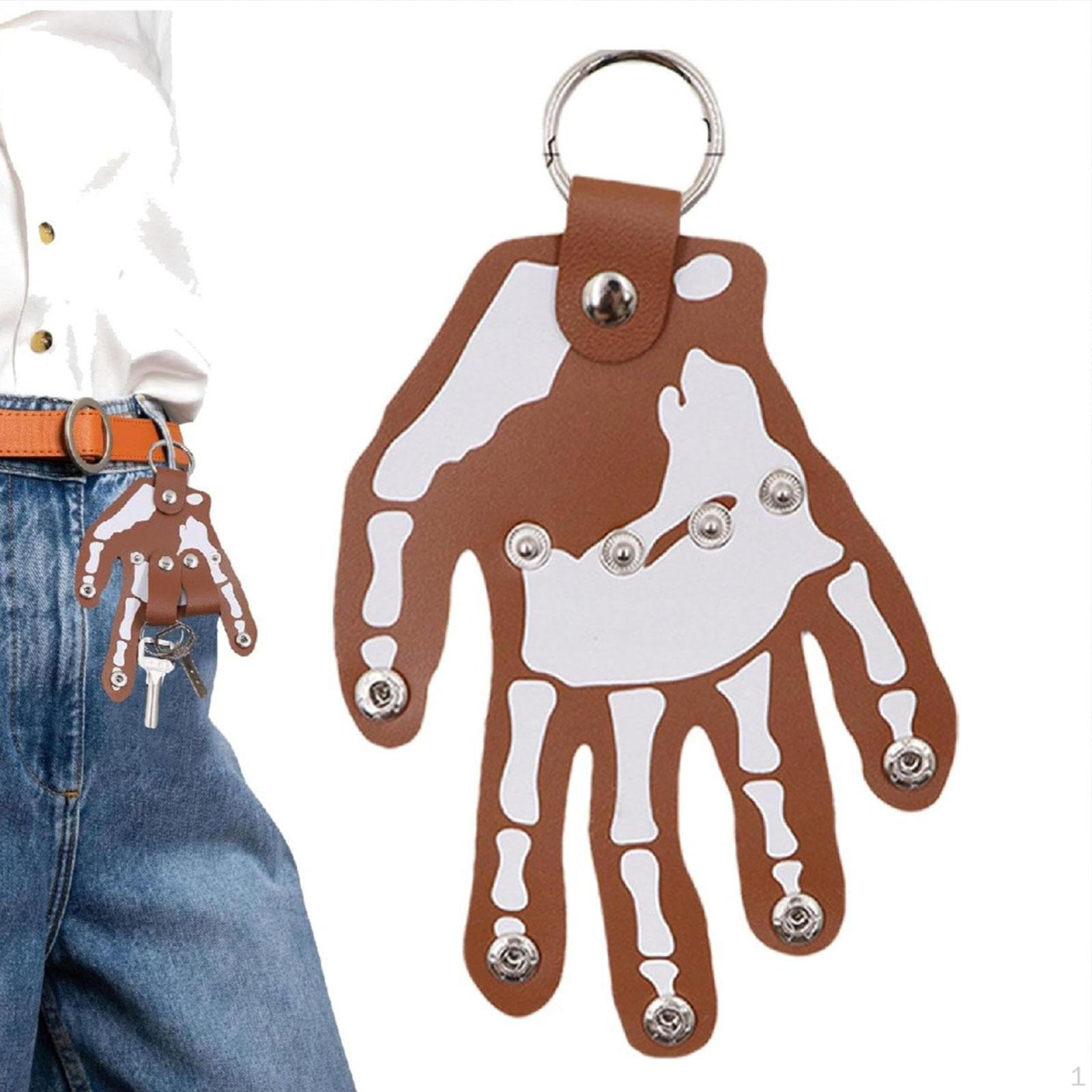 

Hand Keychain Car Key Bag Pendant Charm for Women Purse Chain Holder Backpack коричневий